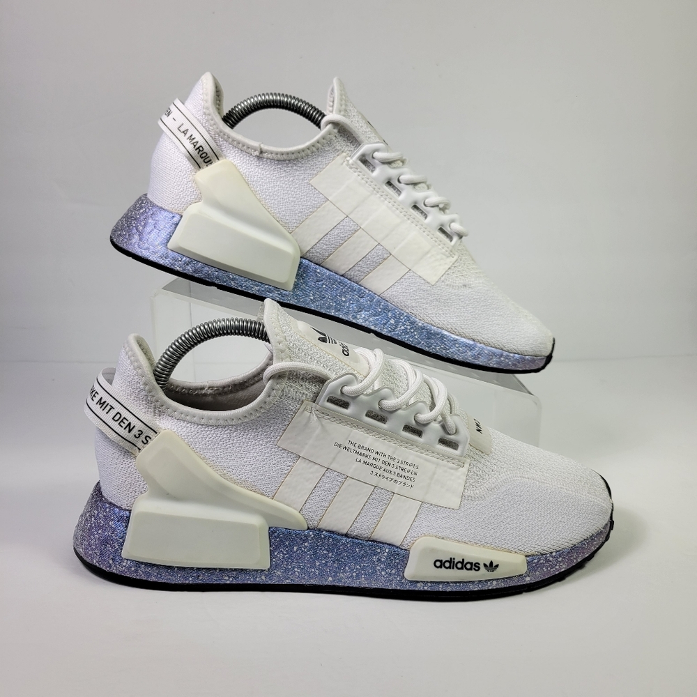 Adidas Originals Men NMD R1 V2 White Speckled Sneakers Sz 8 [GX5163] - Picture 5 of 9